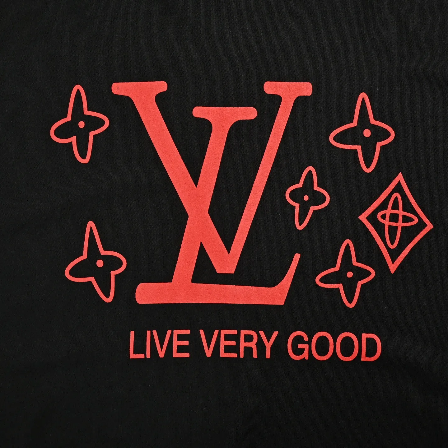 Louis Vuitton/Louis Vuitton 25ss presbyopic letter logo foam printed short sleeves